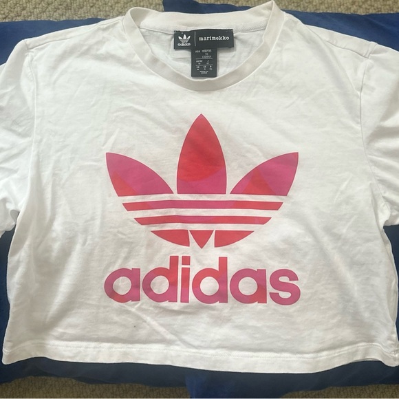 Adidas Originals x Marimekko women’s cropped shirt with trefoil print size S - Picture 3 of 5